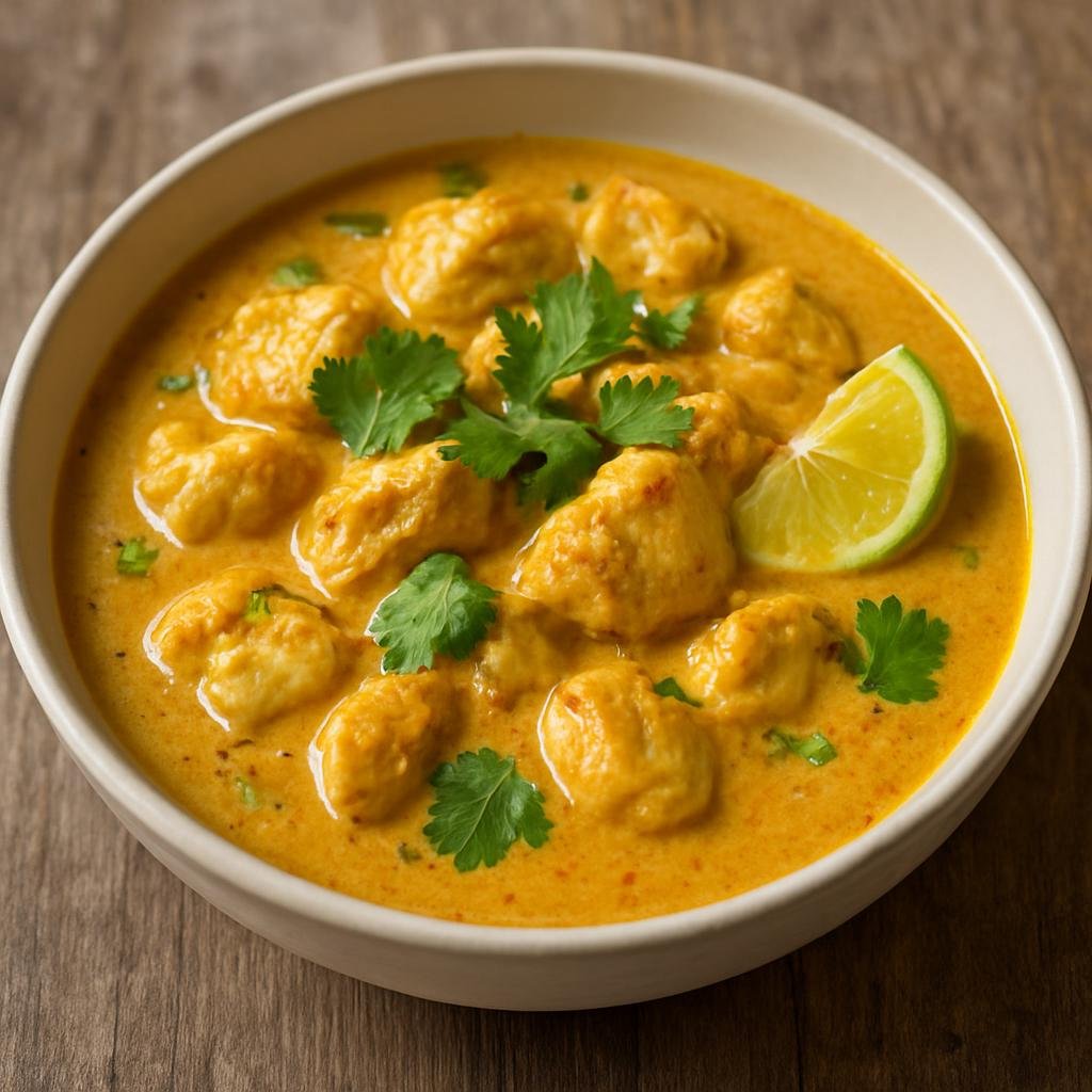 Entree: New Caledonia – Northern Culinary Region – Coconut Chicken Curry (A creamy Pacific-style chicken curry made with coconut milk, warm spices, ginger and citrus.) recipe