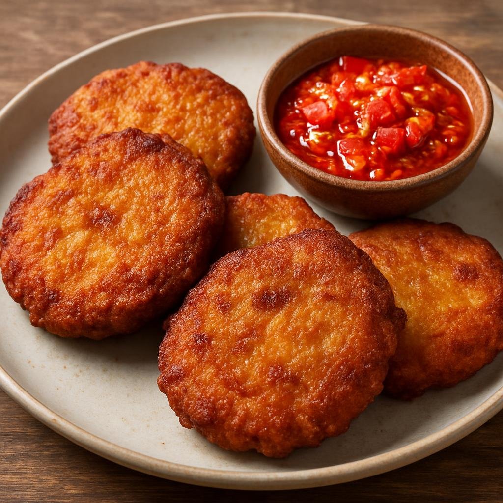 Entree: Sierra Leone – Northern Culinary Region – Crain Crain (Pan-fried cassava and peanut patties often served with a spicy pepper relish) recipe