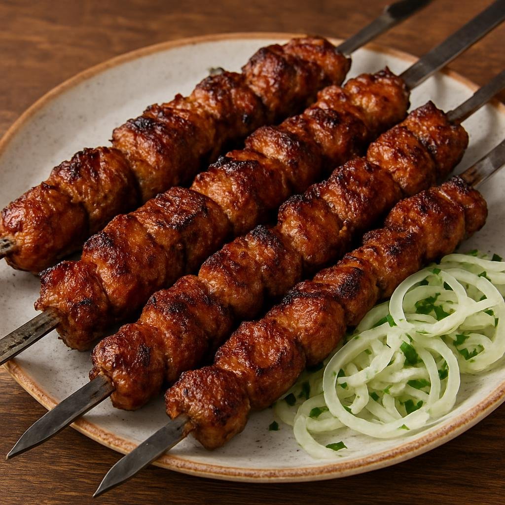 Entree: Tajikistan – Northern Culinary Region – Шашлиқ ➤ Shashliq (Skewered marinated grilled meat, typically lamb or beef, cooked over an open flame) recipe