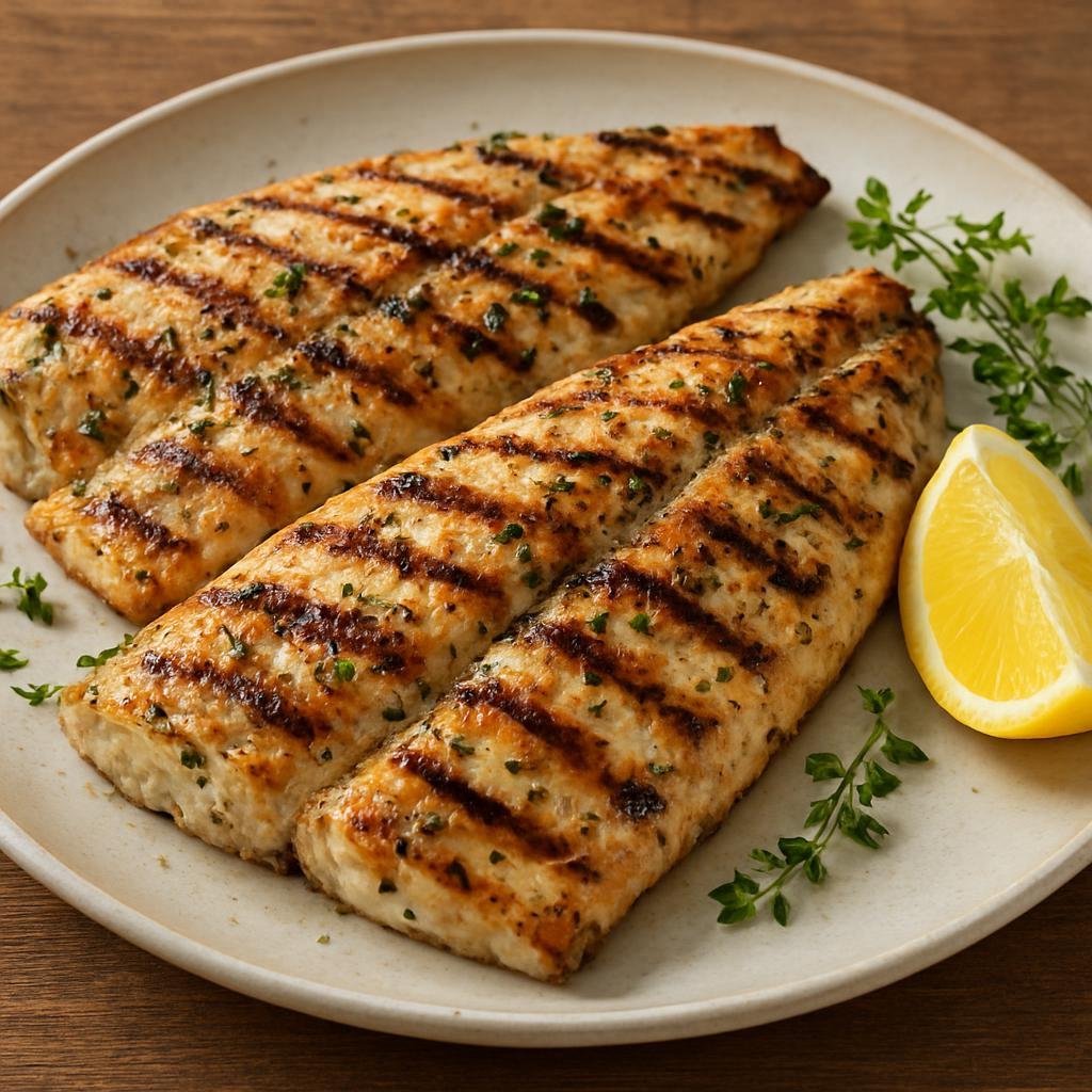Entree: Bermuda – Central Culinary Region – Grilled Wahoo (Citrus- and herb-seasoned grilled wahoo fillets cooked simply over high heat) recipe