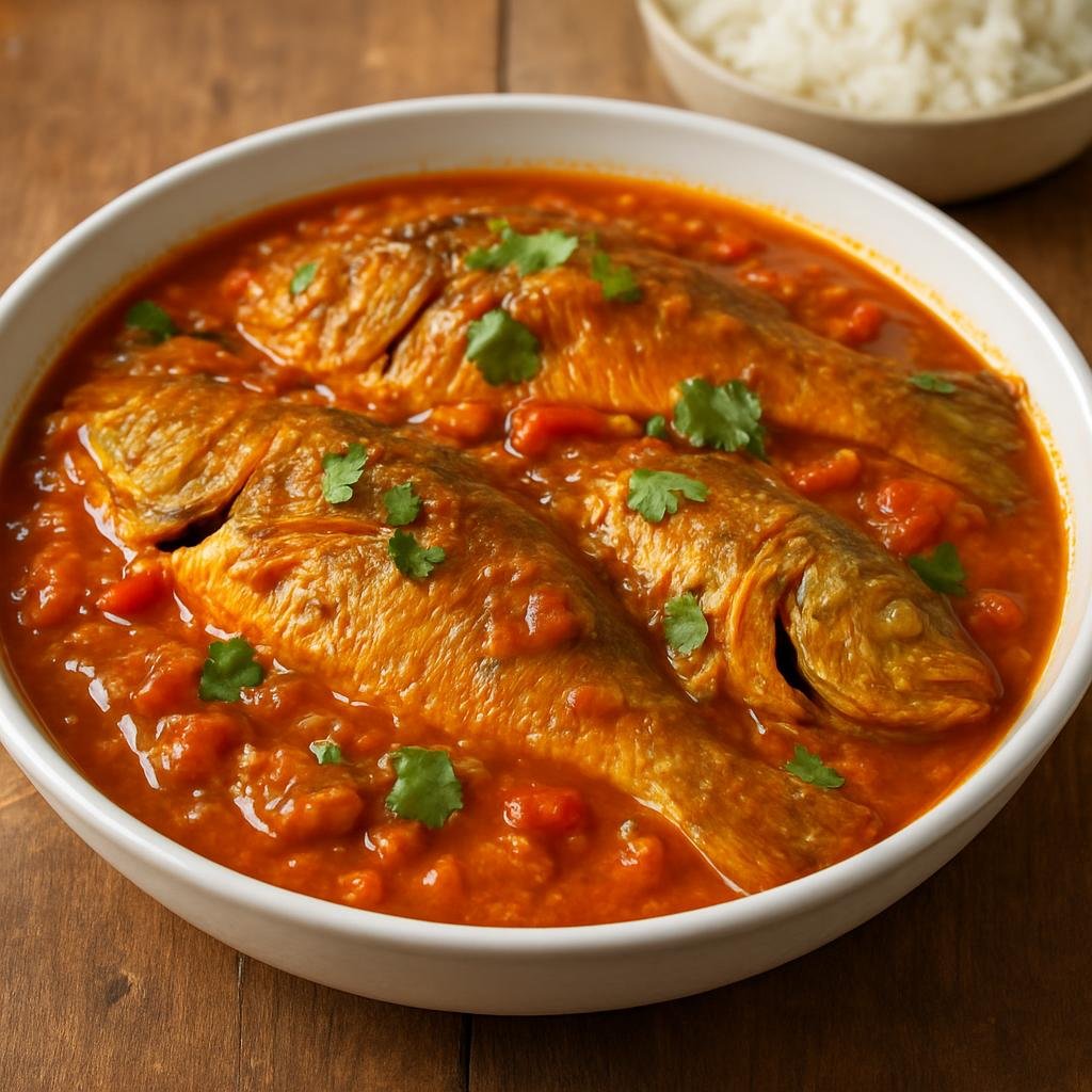 Entree: Curacao – Piska Hasa (Curaçao-style stewed fish in a spiced tomato and coconut sauce) recipe