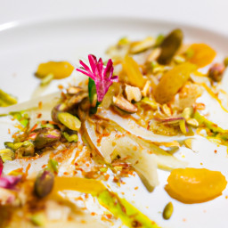 Appetizer: United States – Shaved Fennel and Orange Salad with Pistachio Gremolata recipe