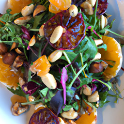 Salad: United States – Arugula, Roasted Grape, and Hazelnut Salad with Orange-Sherry Vinaigrette recipe