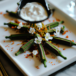 Appetizer: India – अमचूर भिंडी के भाले ▶ Amchur Bhindi Ke Bhale (Amchur-Dusted Okra Spears) recipe