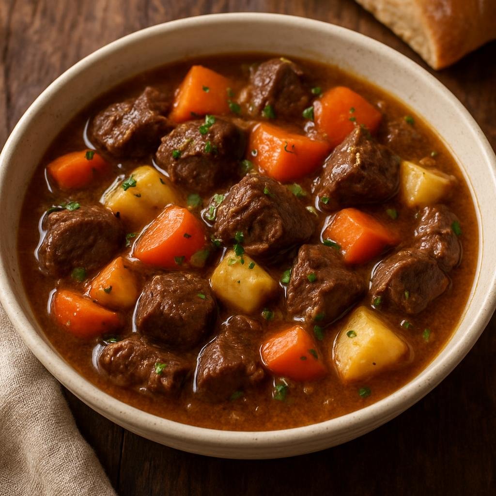 Entree: United States – Appalachia – Venison Stew (Hearty slow-simmered stew of venison and root vegetables) recipe