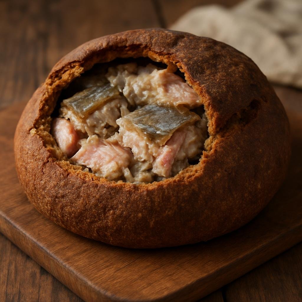 Entree: Finland – Karelia – Kalakukko (Rye-bread-encased pie of fish and pork baked into a dense loaf) recipe
