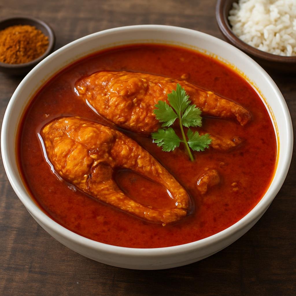 Entree: India – Tamil Nadu – மீன் குழம்பு ➤ Mīn Kuzhambu (Tangy tamarind-based spicy fish curry from Tamil Nadu) recipe