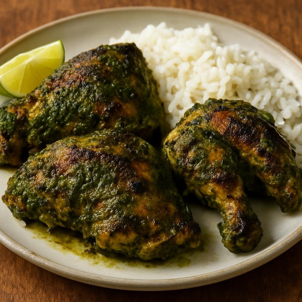 Entree: Mozambique – Southern Culinary Region – Frango à Cafreal (Mozambican spiced grilled or roasted chicken marinated in a green herb, garlic, and piri-piri paste) recipe