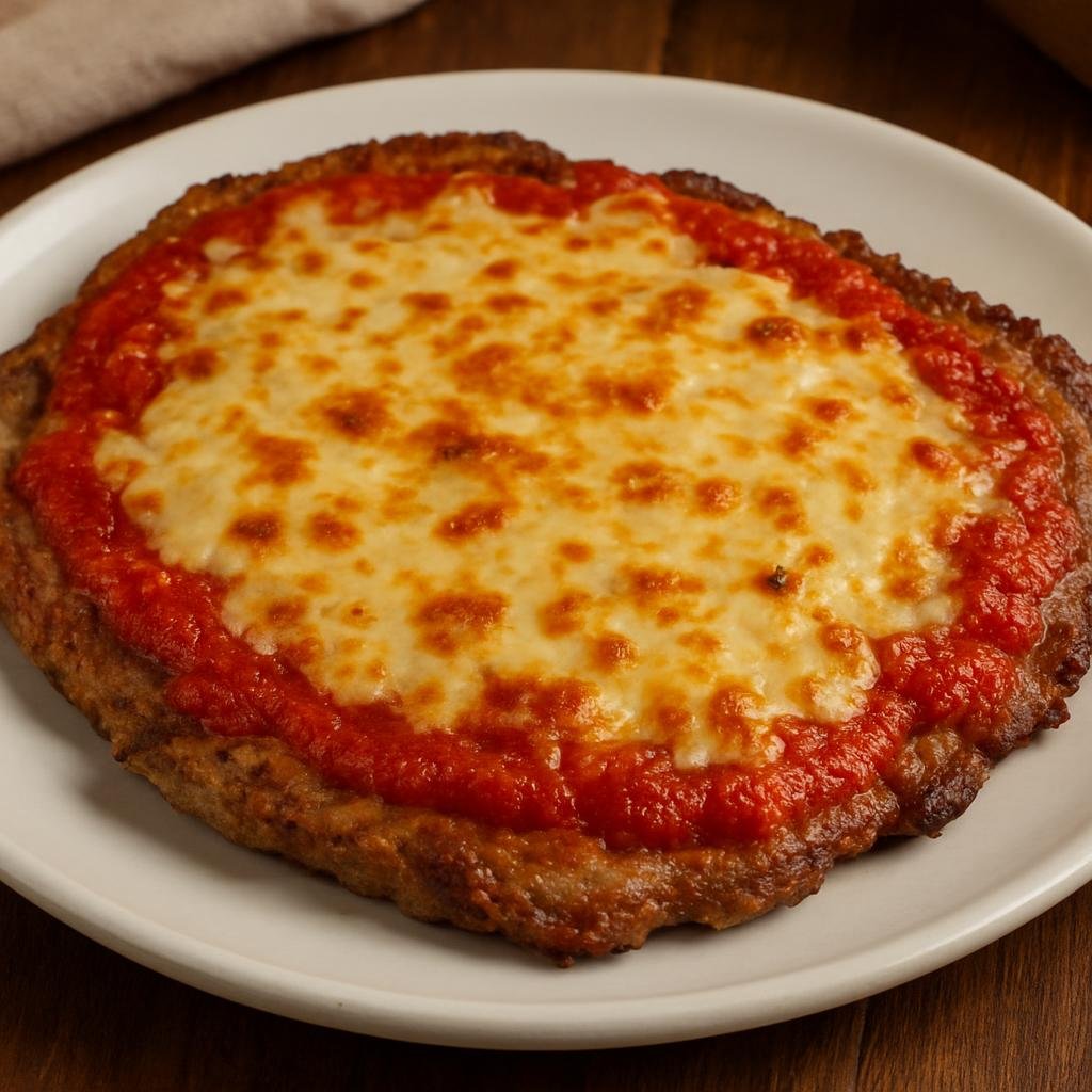 Entree: Argentina – Buenos Aires – Matambre a la Pizza (flattened flank steak topped and baked with pizza-style tomato sauce and melted cheese) recipe