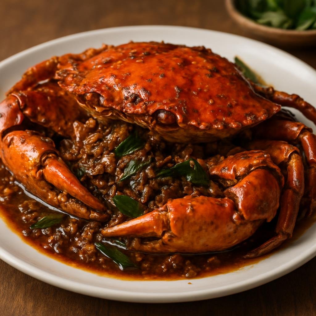 Entree: Malaysia – Malaysian Chinese – Kam Heong Crab (Stir-fried crab in a fragrant spicy-savoury sauce of curry leaves, dried shrimp and aromatics) recipe