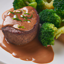 Entrée: United States – Filet Mignon with Sautéed Broccoli recipe