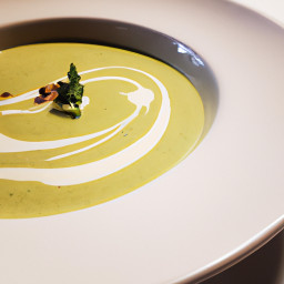 Soup: United States – Silky Watercress-Pea Soup with Lemon Crème Fraîche recipe