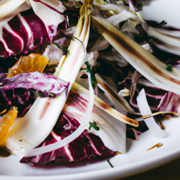 Salad: United States – Charred Red Chicory, Fennel, and Orange Salad with Cabernet Wine Dressing recipe