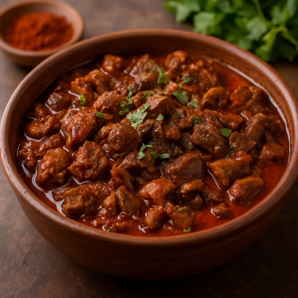 Entree: Mexico – Chiapas – Chanfaina (Hearty Chiapanecan stew of goat and mixed offal simmered in a spiced chile‑tomato and achiote sauce) recipe