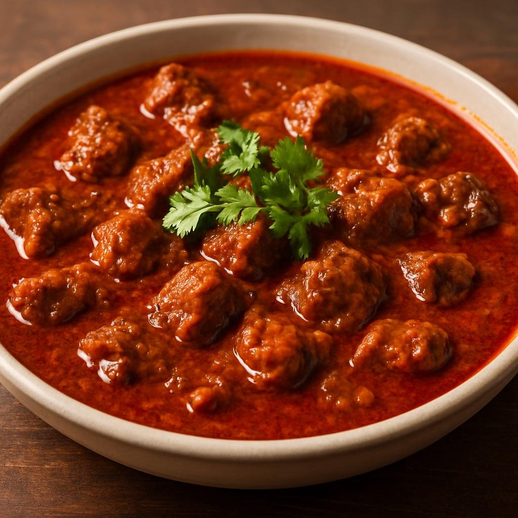 Entree: India – Awadhi / Lucknow – रोगन जोश ➤ Rogan Josh (Aromatic Awadhi-style slow-braised lamb curry in a fragrant red spiced sauce) recipe