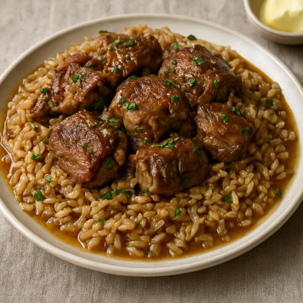 Entree: Turkey – Black Sea Turkey – Kuzu Kapama (Slow-braised Black Sea-style lamb cooked in butter and aromatics with rice) recipe