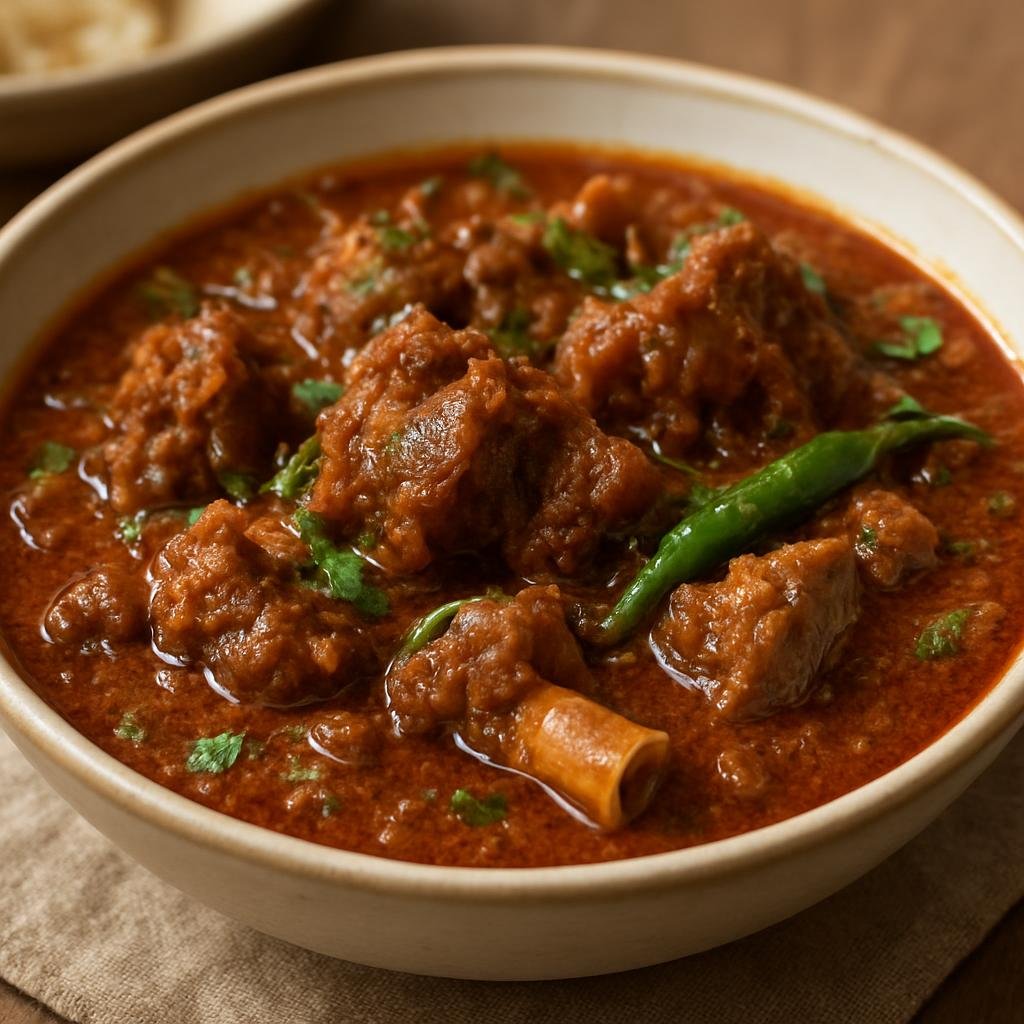 Entree: India – Sindhi-Indian – सिन्धी मटन करी ➤ Sindhī Maṭan Karī (Spiced slow-cooked mutton curry from Sindhi cuisine with tamarind and aromatics) recipe