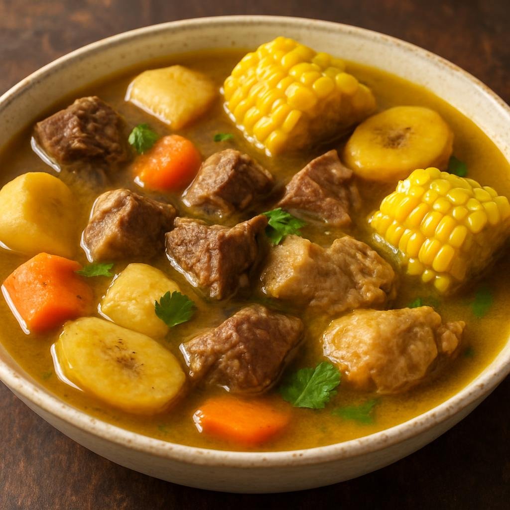 Entree: Dominican Republic – Northern Culinary Region – Sancocho (Hearty Dominican stew of mixed meats, root vegetables, plantain, and corn) recipe