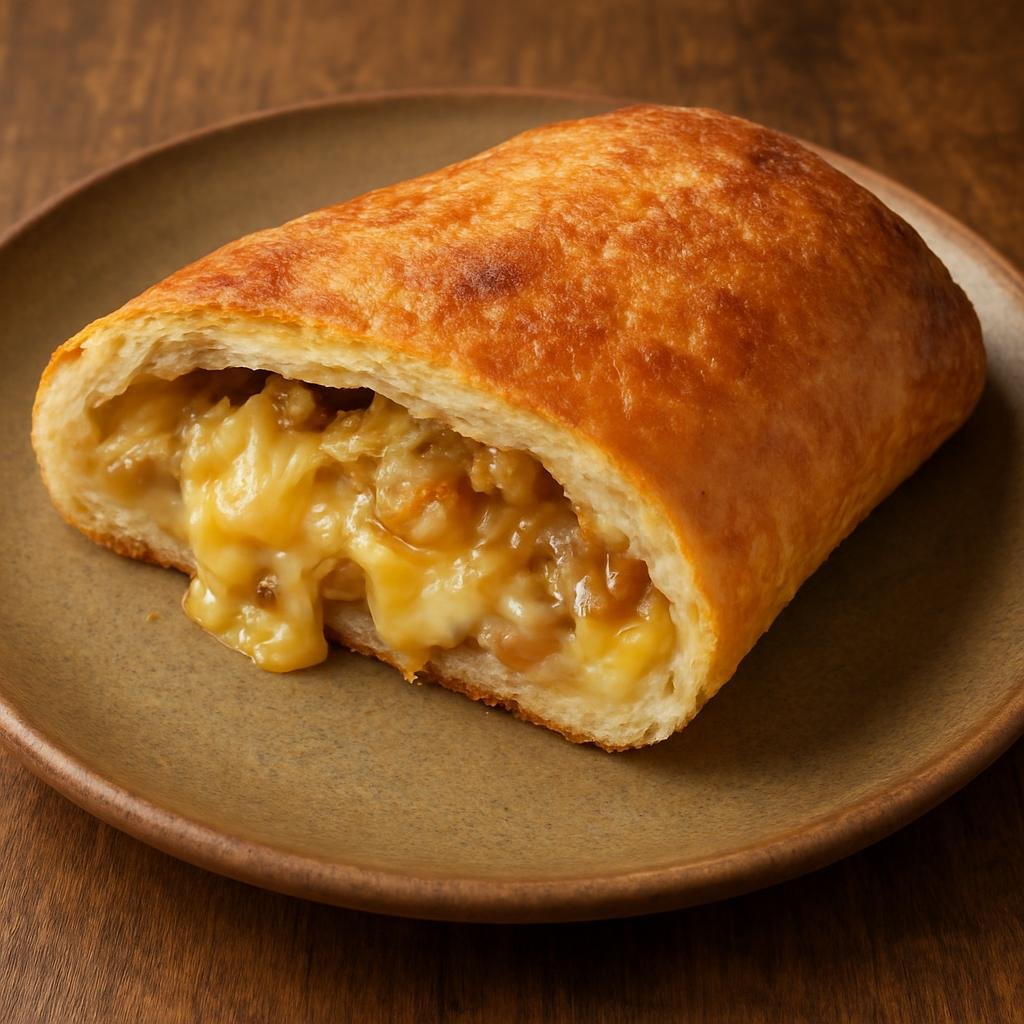 Entree: New Zealand – South Island – Southland Cheese Roll (Warm rolled bread filled with a savory melted cheese and onion mixture, baked until golden) recipe
