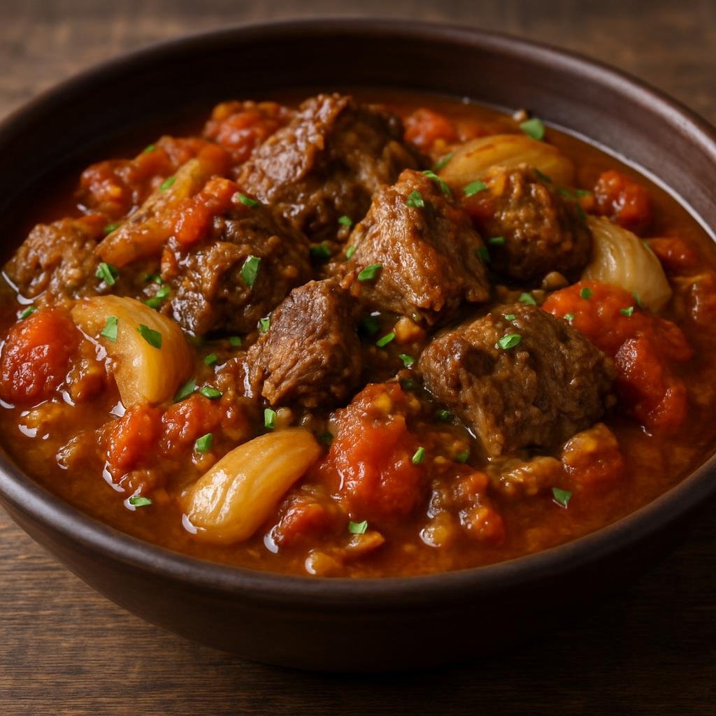 Entree: Paraguay – Southern Culinary Region – Asado a la Olla (Paraguayan pot-cooked beef braise with onions and tomatoes) recipe