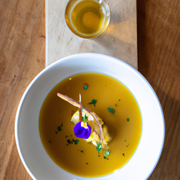 Entrée: United States – Charred Corn and Poblano Soup from Central Coast, California recipe