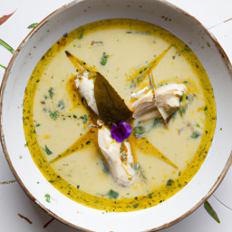 Entrée: Mexico – Sopa De Poblano Y Maíz (Silky Poblano Pepper and Corn Soup with Lime and Corn Dough) recipe