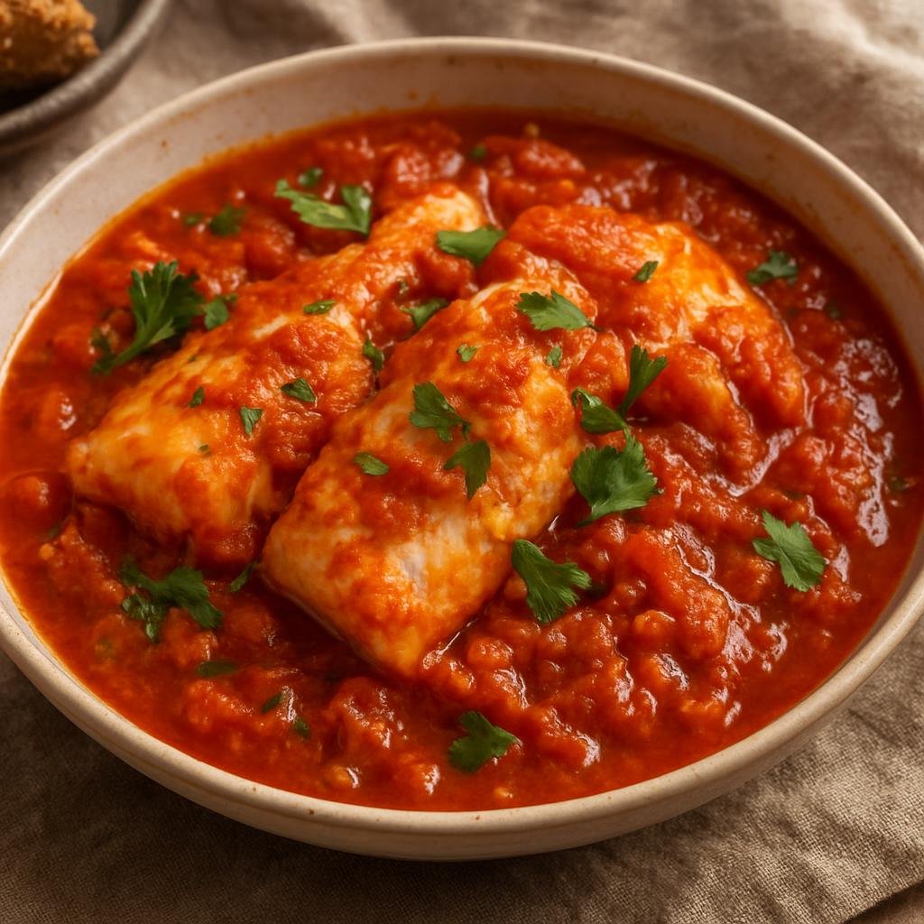 Entree: Israel – Jerusalem – חריימה ➤ Chraime (Spicy poached white fish in a garlicky tomato and paprika sauce) recipe