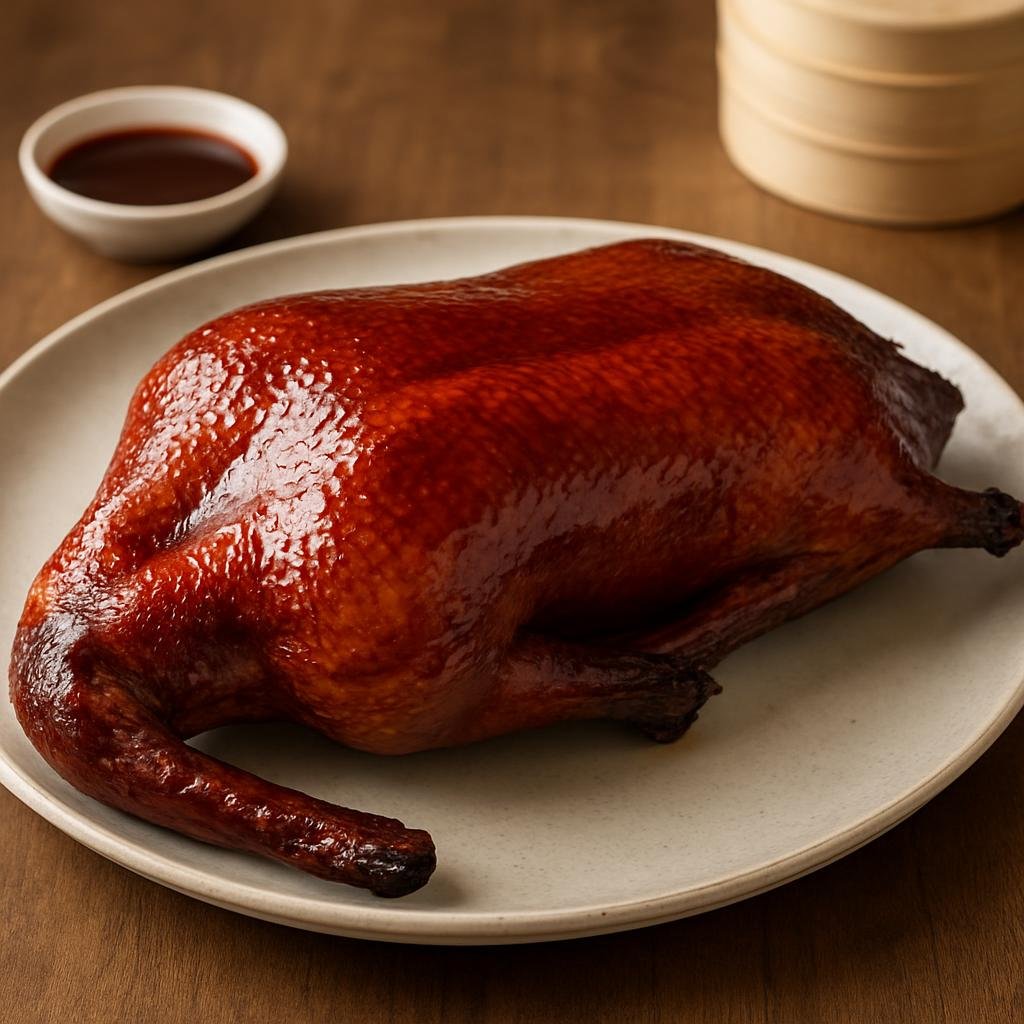Entree: Hong Kong – Southern Culinary Region – 廣東燒鴨 ➤ Gwong-dung Siu Ngaap (Whole duck roasted until skin is crisp and lacquered with a savory-sweet glaze) recipe