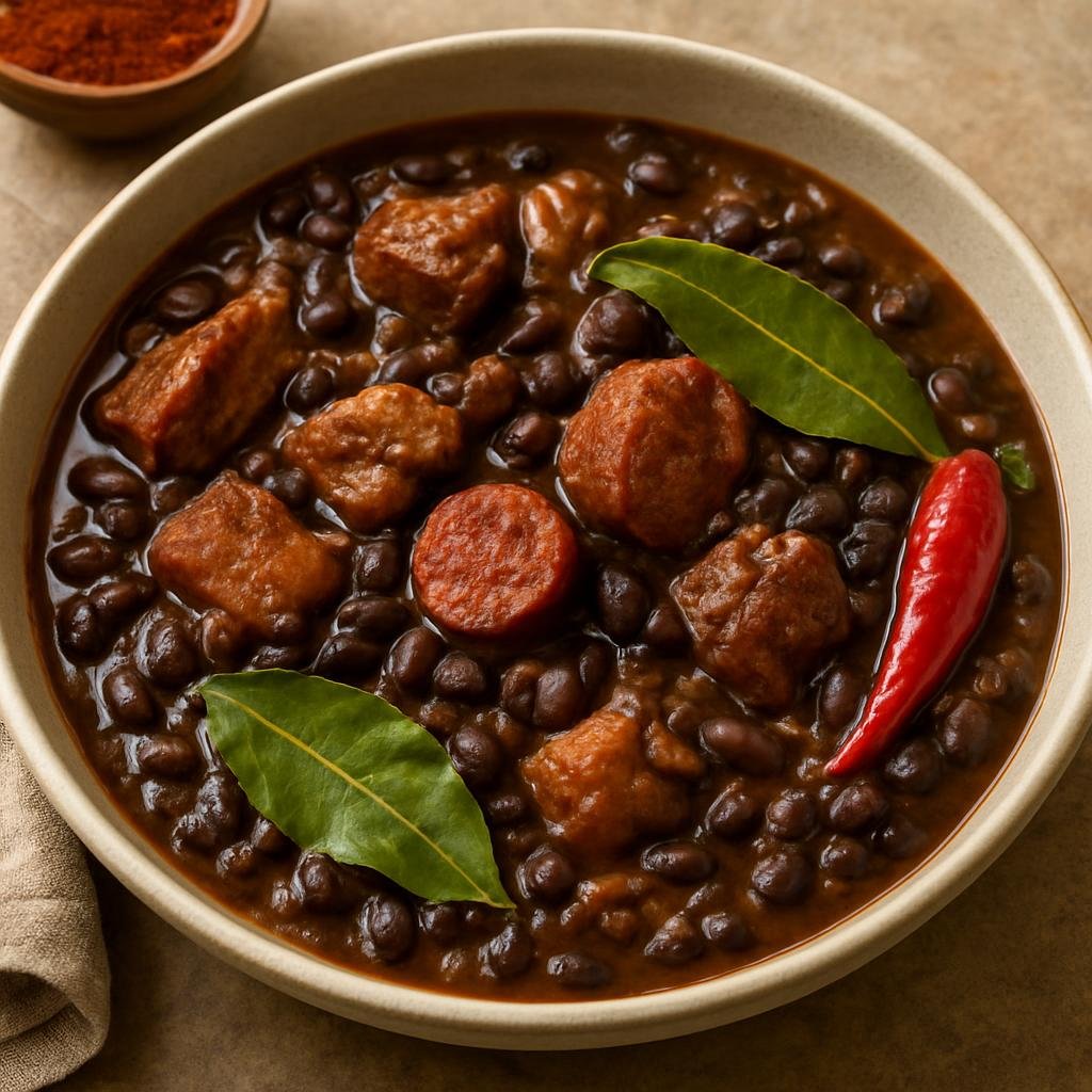 Entree: Mozambique – Southern Culinary Region – Feijoada Moçambicana (Hearty Mozambican bean and pork stew seasoned with garlic, bay, and piri-piri) recipe