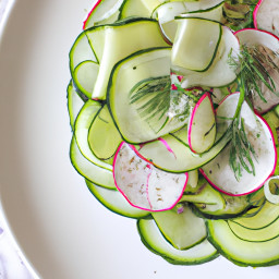 Salad: United States – Zesty Cucumber, Fennel, and Radish Ribbon Salad recipe