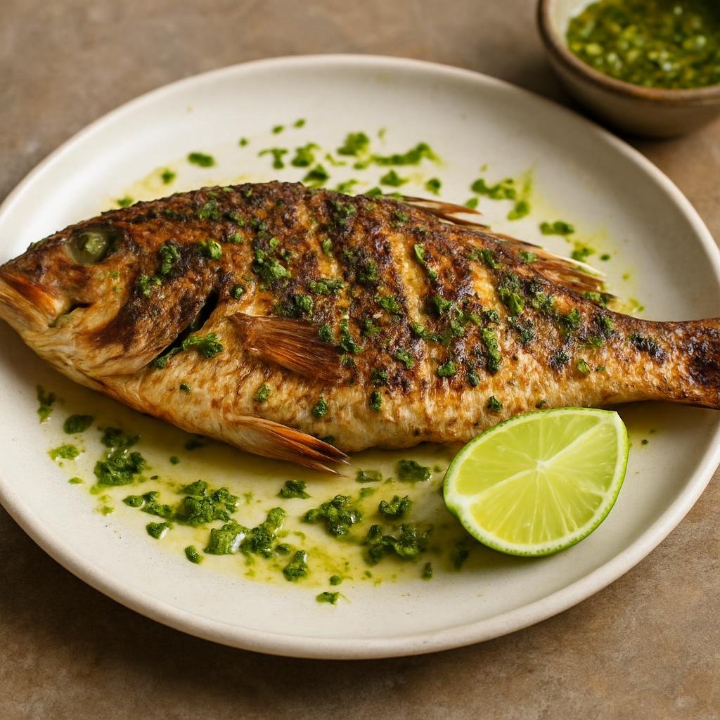 Entree: Martinique – Southern Culinary Region – Vivaneau Grillé (Whole grilled red snapper with Martinican Creole lime, garlic, and herb marinade) recipe
