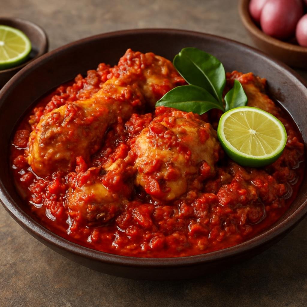 Entree: Timor-Leste – Southern Culinary Region – Ayam Rica-Rica (Fiery chicken in a fresh red chili, shallot, and lime sauce) recipe
