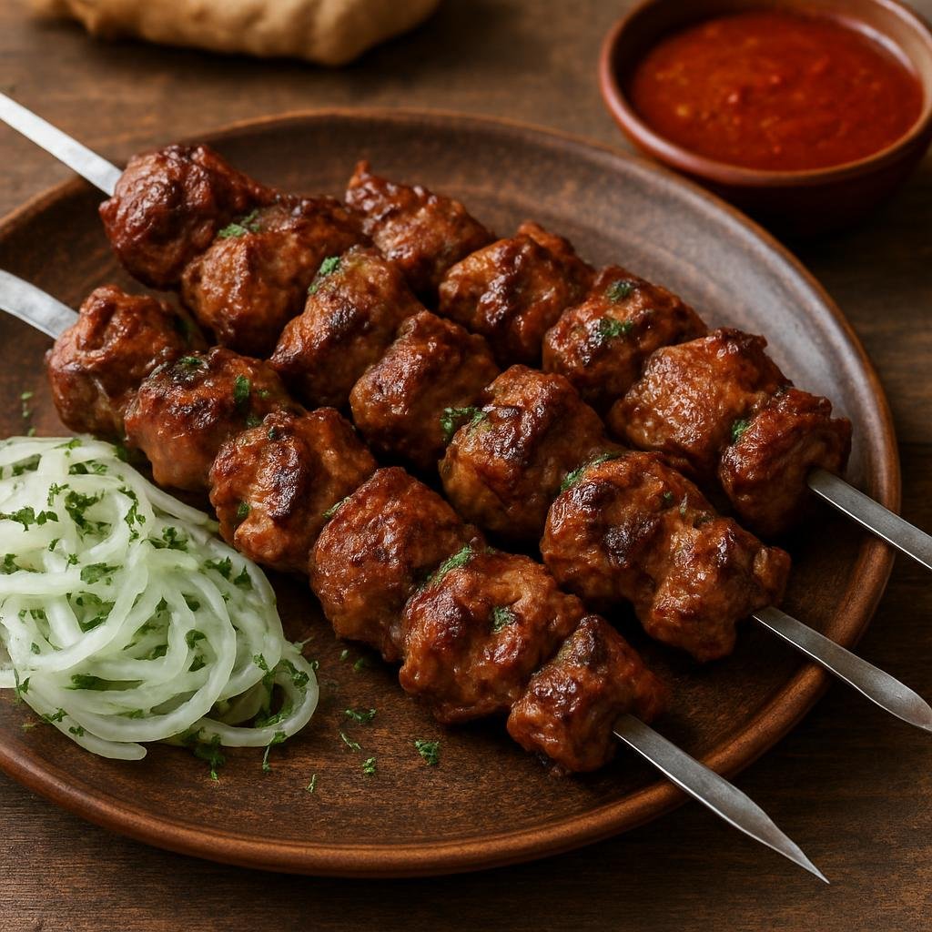 Entree: Russia – Buryat & Lake Baikal – Бурятский шашлык ➤ Buryatskiy shashlyk (Skewered and grilled marinated pieces of lamb typical of the Buryat Lake Baikal region) recipe