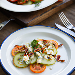 Salad: United States – Buttermilk-Dill Cucumber Tomato Salad with Toasted Pecans recipe