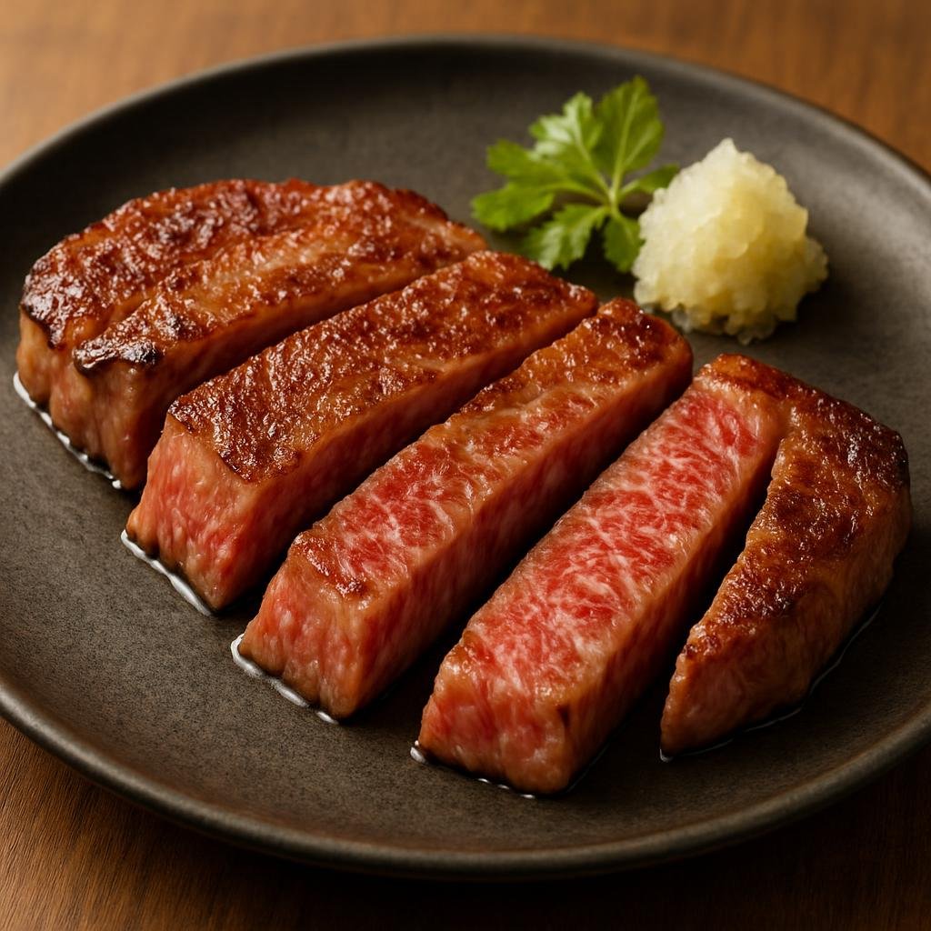 Entree: Japan – Hokkaido – 北海道和牛ステーキ ➤ Hokkaidō Wagyū Sutēki (Pan-seared premium Hokkaido-region Japanese beef steak prepared simply to showcase its marbling) recipe