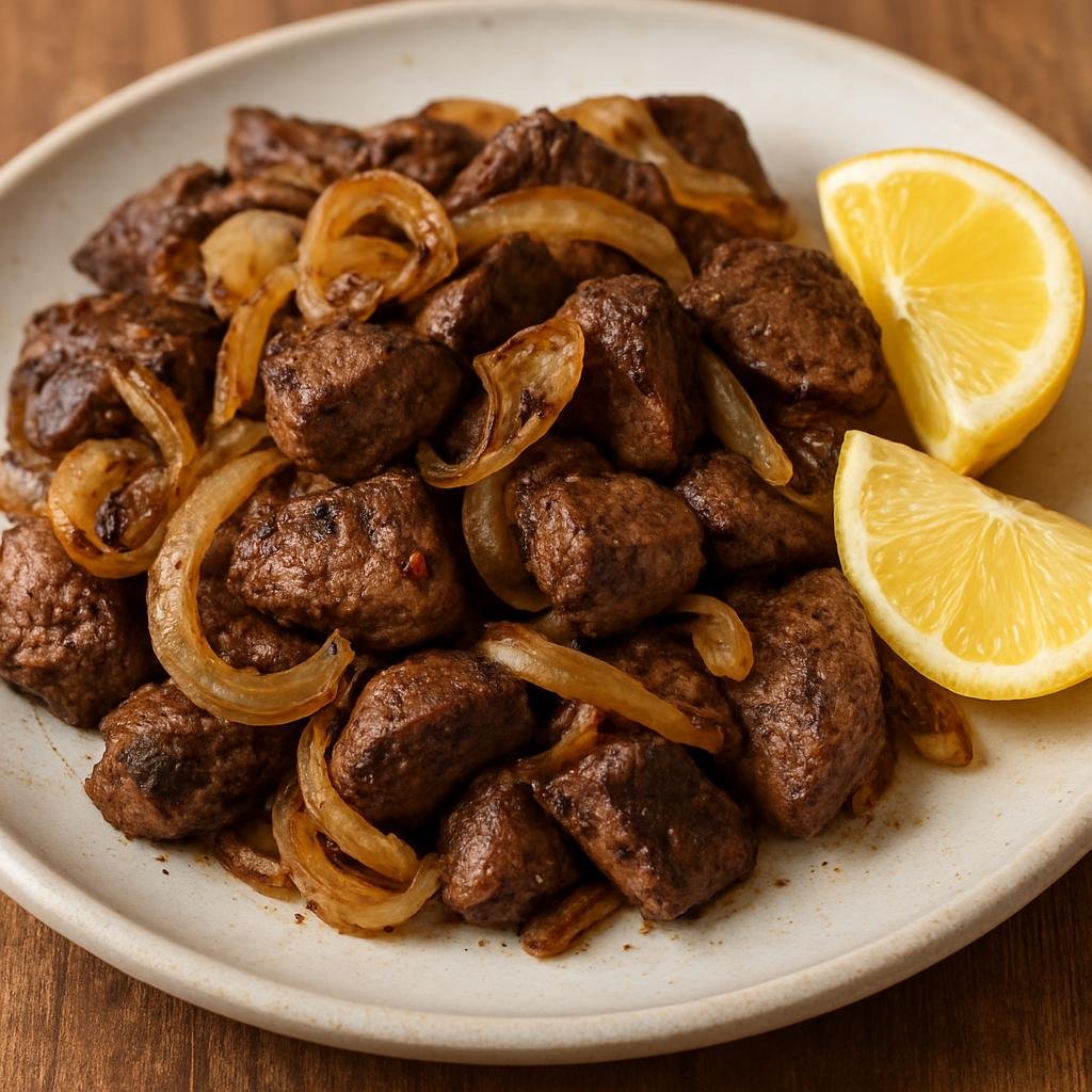 Entree: Armenia – Central Culinary Region – Ջվջիկ ➤ Tjvjik (pan-fried lamb liver with onions and lemon) recipe