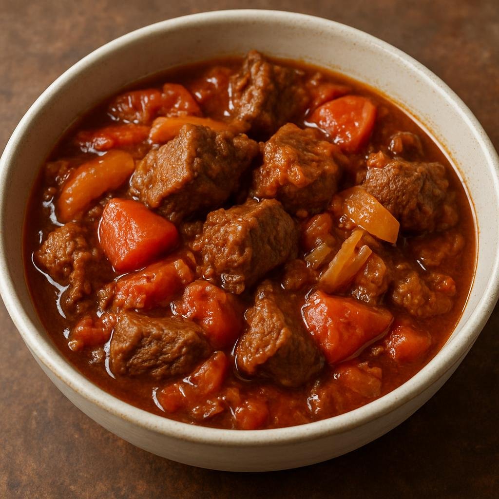 Entree: Kenya – Nairobi & Central Kenya – Karanga (Hearty Kenyan braised beef stew with tomatoes, onions, and warm spices) recipe