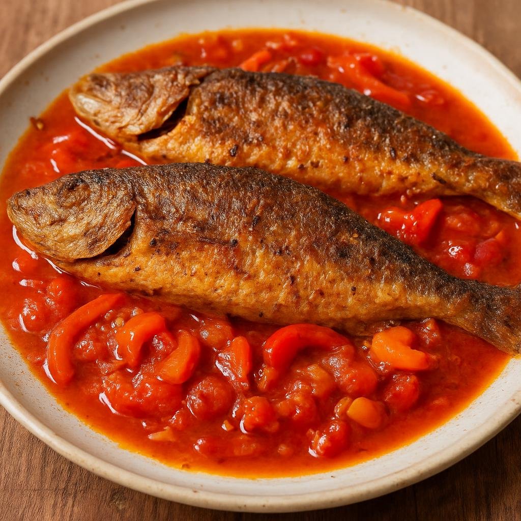 Entree: Bonaire, Sint Eustatius and Saba – Northern Culinary Region – Piska Kriyoyo (Creole-style spiced fish pan-fried and served in a tangy tomato-pepper sauce) recipe