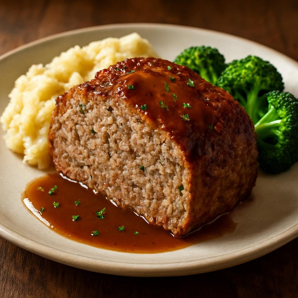 Entree: Switzerland – German Swiss – Hackbraten (Classic baked seasoned meatloaf made from mixed ground meats with bread and aromatic herbs) recipe