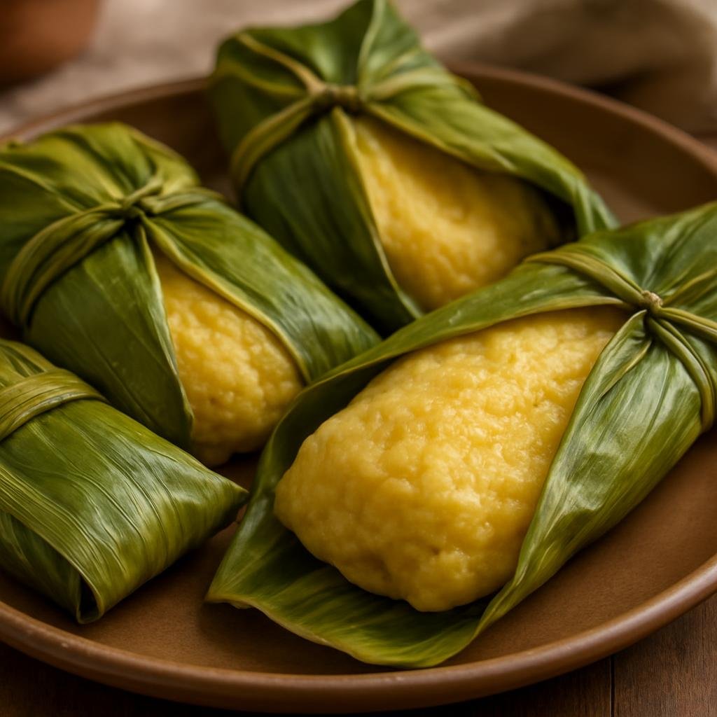 Entree: Guatemala – Southern Culinary Region – Tamalitos de Elote (Small steamed sweet corn tamales made from a fresh corn batter wrapped and steamed in leaves) recipe