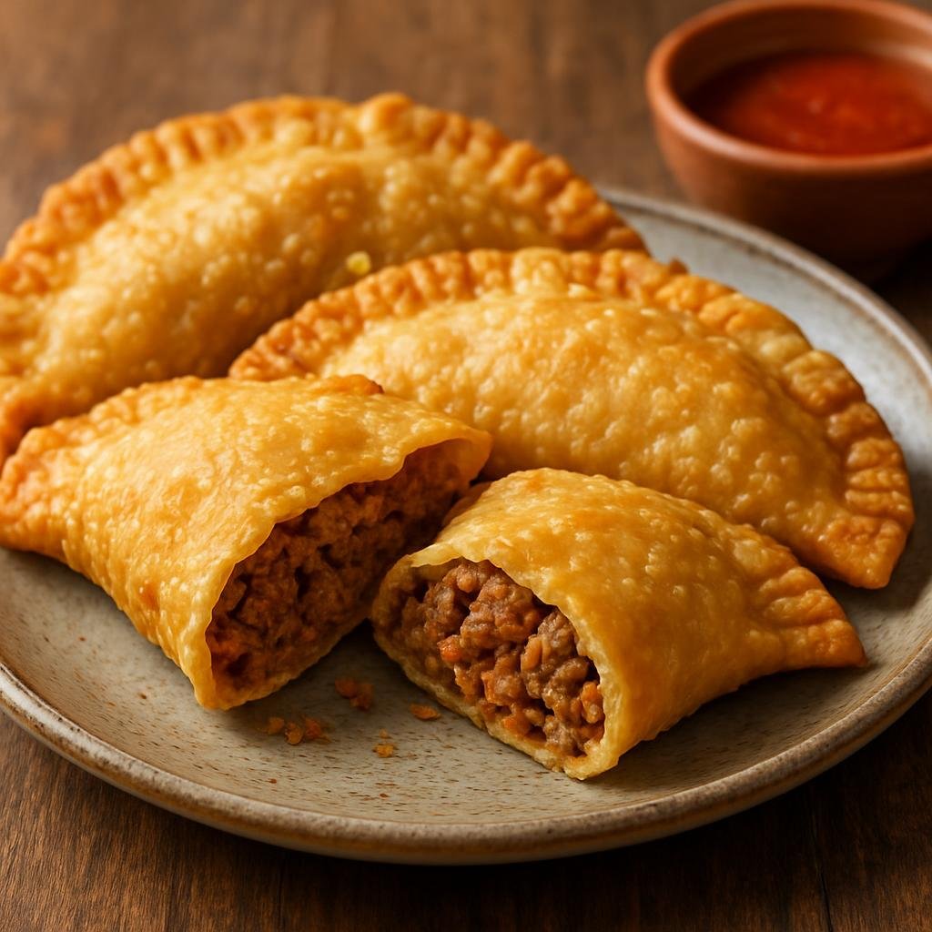 Entree: Honduras – Southern Culinary Region – Pastelitos de Carne (Savory meat-filled pastry turnovers commonly baked or fried in Honduran home cooking) recipe