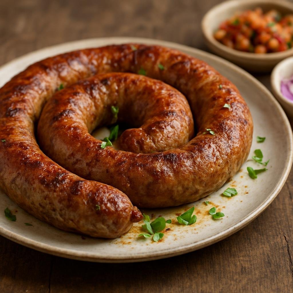 Entree: Kyrgyzstan – Southern Culinary Region – Чучук ➤ Chuchuk (A fresh Kyrgyz sausage of spiced minced lamb and beef, typically boiled or grilled) recipe