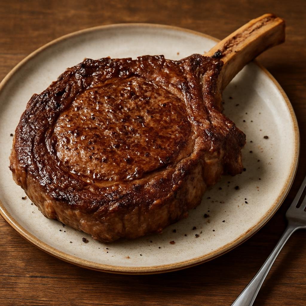 Entree: France – Bordeaux / Aquitaine – Côte de Boeuf (Large bone-in rib steak grilled or roasted and served simply seasoned to showcase the beef) recipe