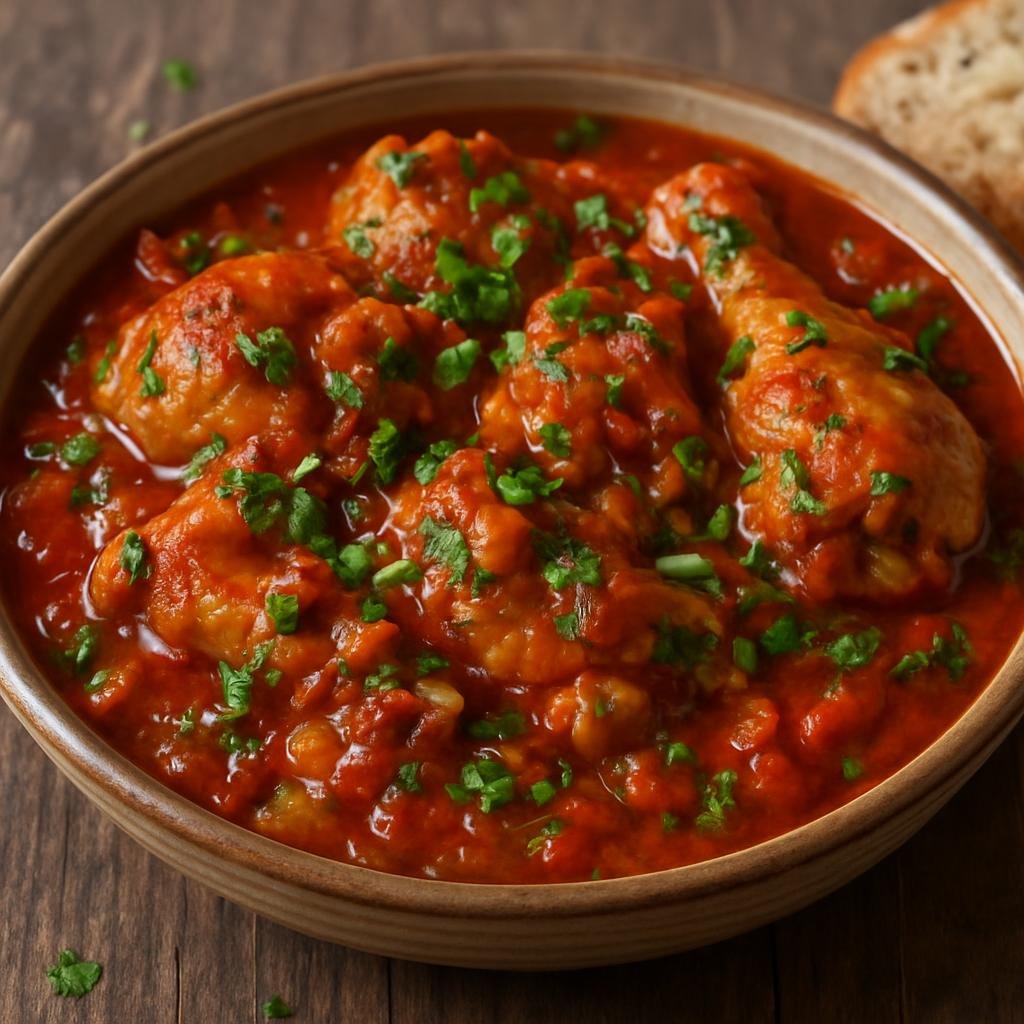 Entree: Georgia – Samegrelo – ჩახოხბილი ➤ Chakhokhbili (Hearty Georgian stewed chicken in tomato, onion, and herb sauce) recipe