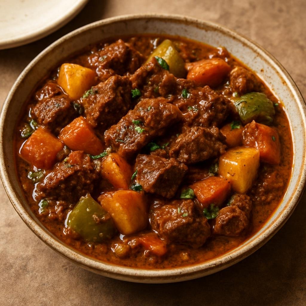 Entree: Djibouti – Southern Culinary Region – Fah-fah (Hearty spiced slow-simmered beef stew with vegetables common in Djibouti) recipe