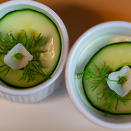 Appetizer: United States – Chilled Cucumber and Green Apple Dill Soup Shooters recipe