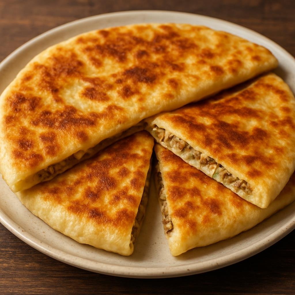 Entree: Russia – Caucasus Russia – Чуду ➤ Chudu (Pan-fried stuffed flatbread typical of the North Caucasus filled with meat, cheese, or greens) recipe