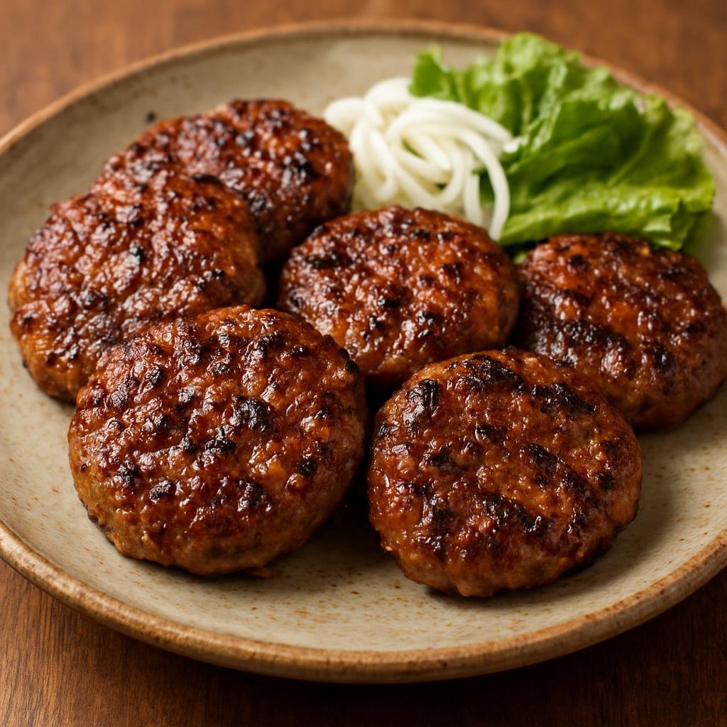 Entree: South Korea – Jeolla – 담양 떡갈비 ➤ Damyang tteokgalbi (Char-grilled seasoned minced short-rib patties from Damyang) recipe
