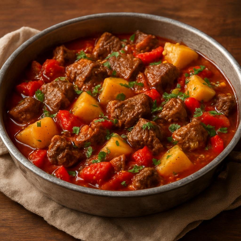 Entree: Turkey – Central Anatolia – Ankara Tava (Pan-cooked lamb and vegetables stewed in a seasoned tomato sauce) recipe