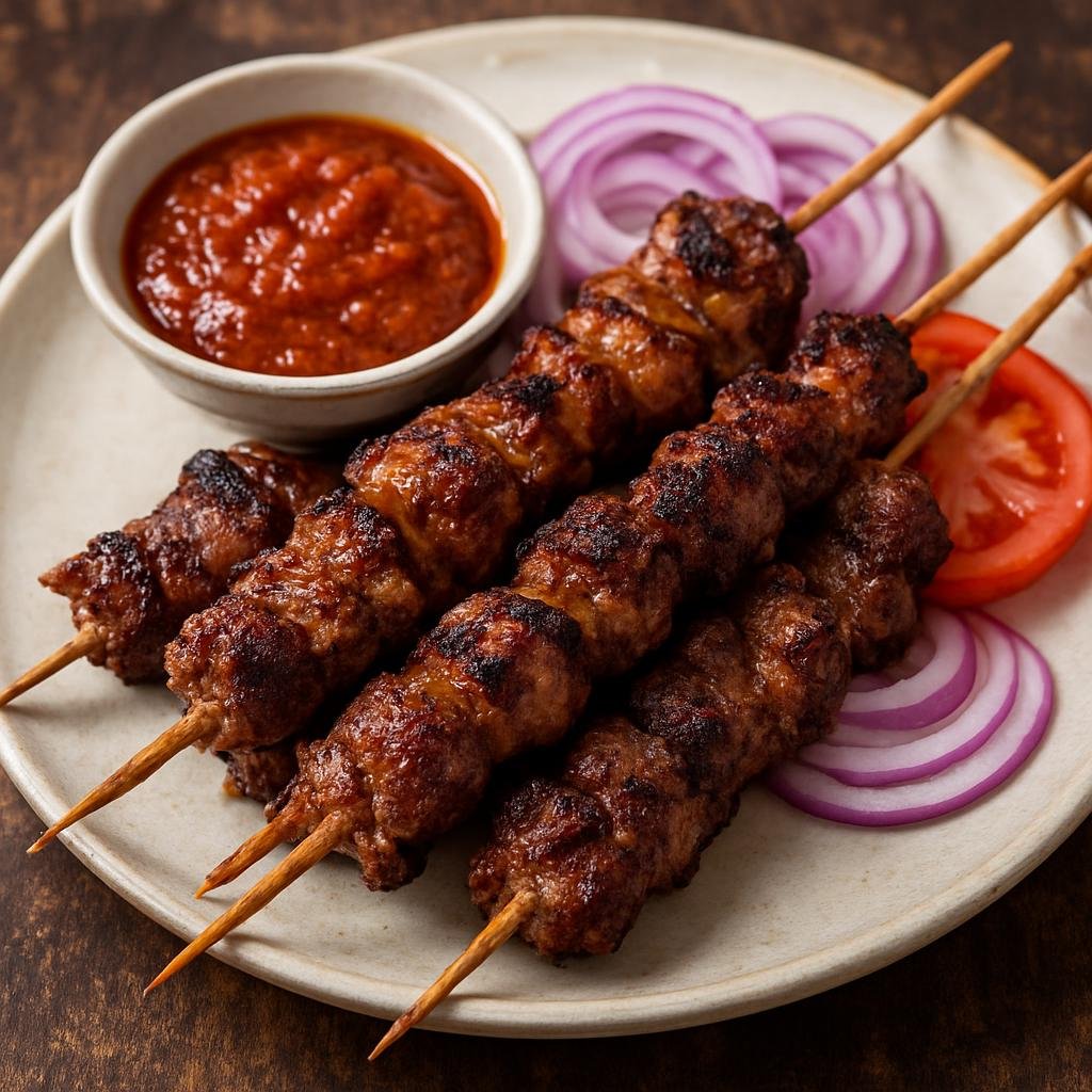 Entree: Ghana – Ghanaian Street Food – Chichinga (Spiced grilled meat skewers commonly sold as Ghanaian street food) recipe